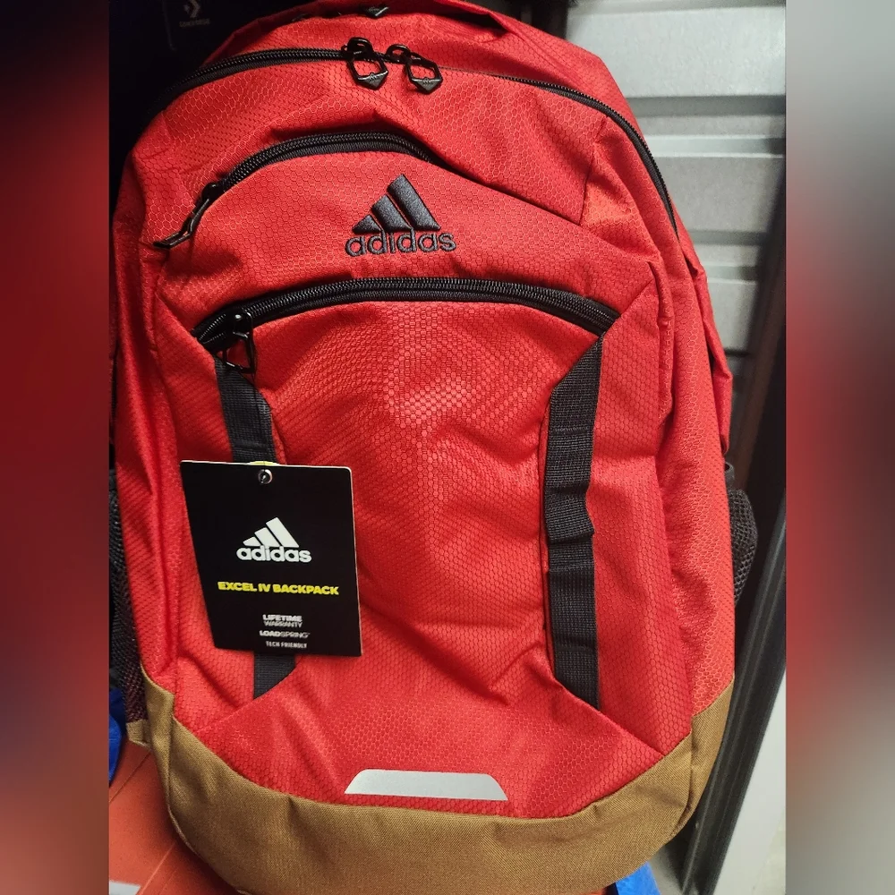 NWT Adidas Unisex Excel 4 Backpack Red/Bk